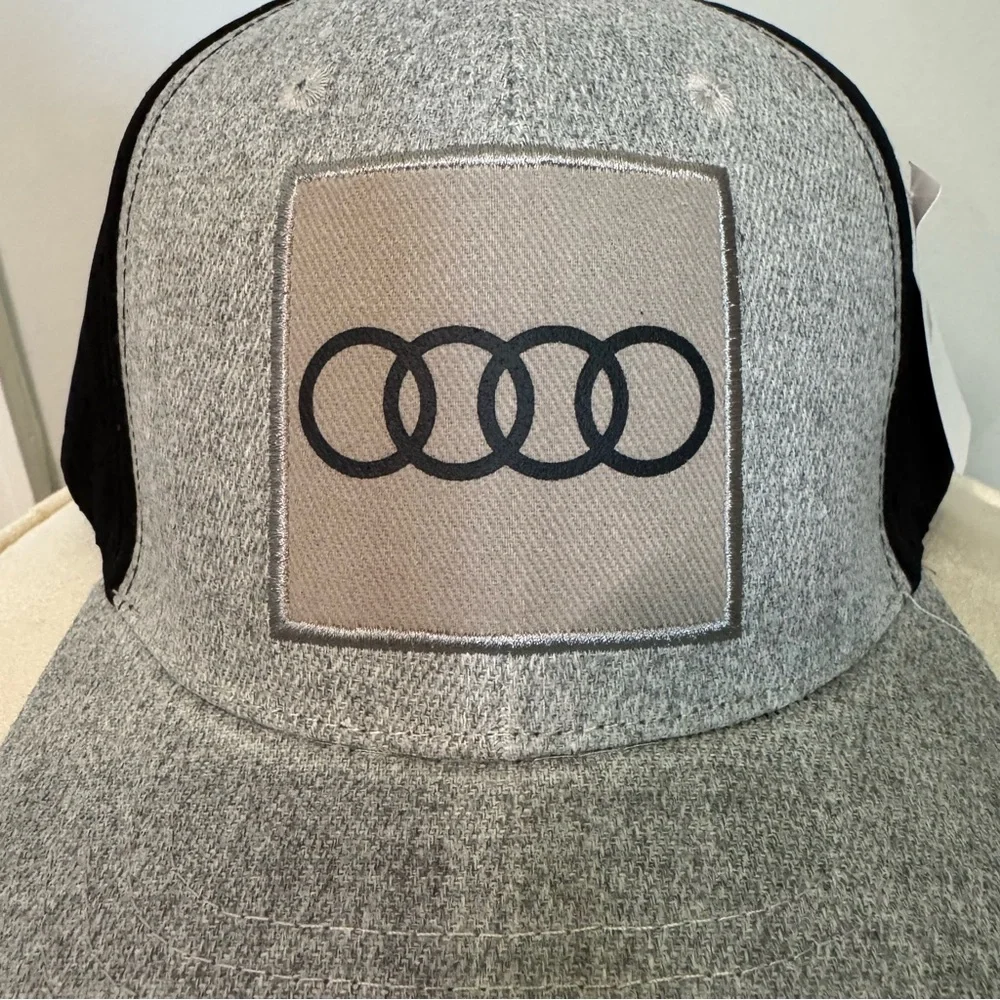 NWT Audi Gray & Black SnapBack Baseball Hat - Picture 2 of 7